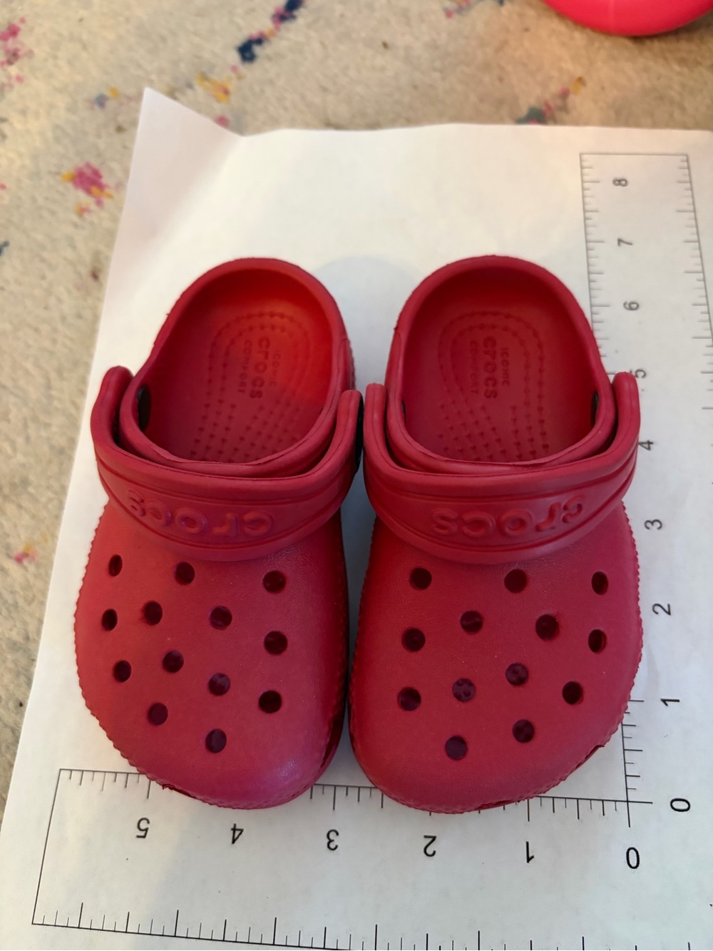 CROCS Kids Red Classic Clog Sandals 5.5